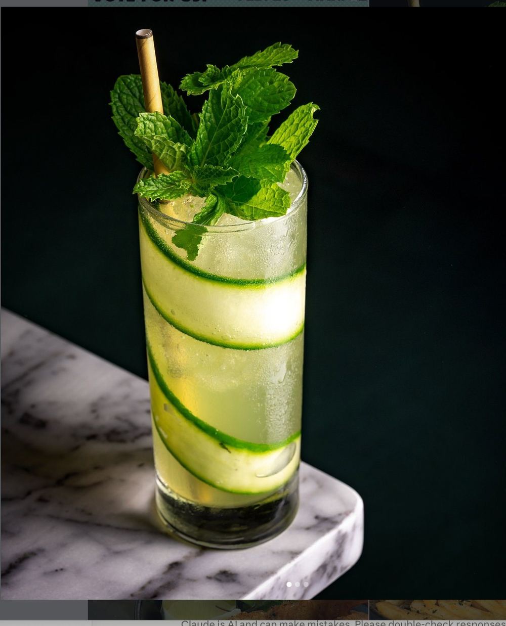 Cucumber cocktail at Cherryfish, Pacific Beach San Diego